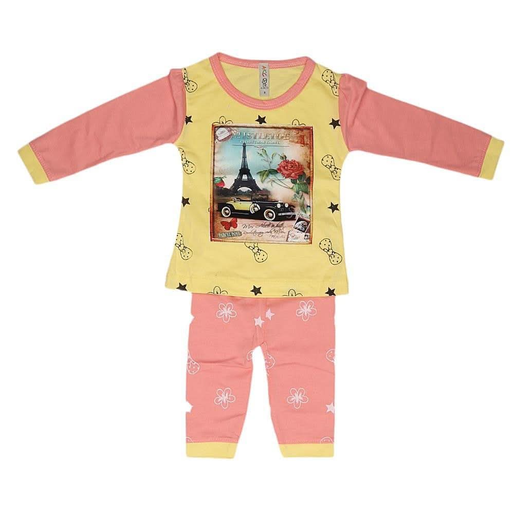 Newborn Girls Printed Suit - Yellow - test-store-for-chase-value