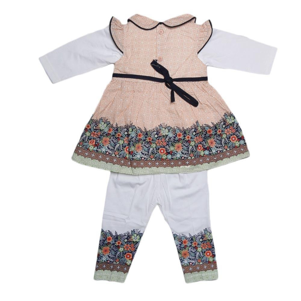 Newborn Girls Full Sleeves Suit - Peach - test-store-for-chase-value