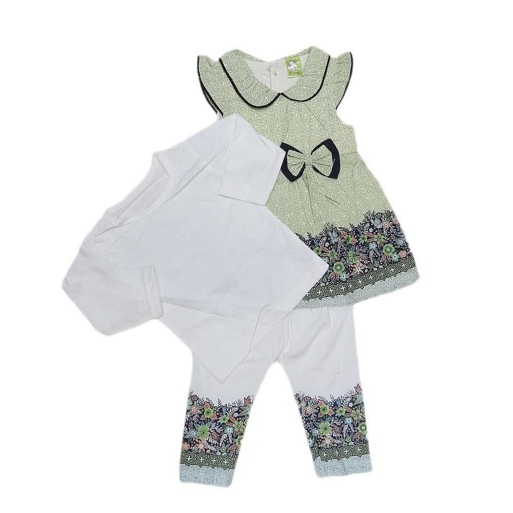 Newborn Girls Full Sleeves Suit - Green - test-store-for-chase-value