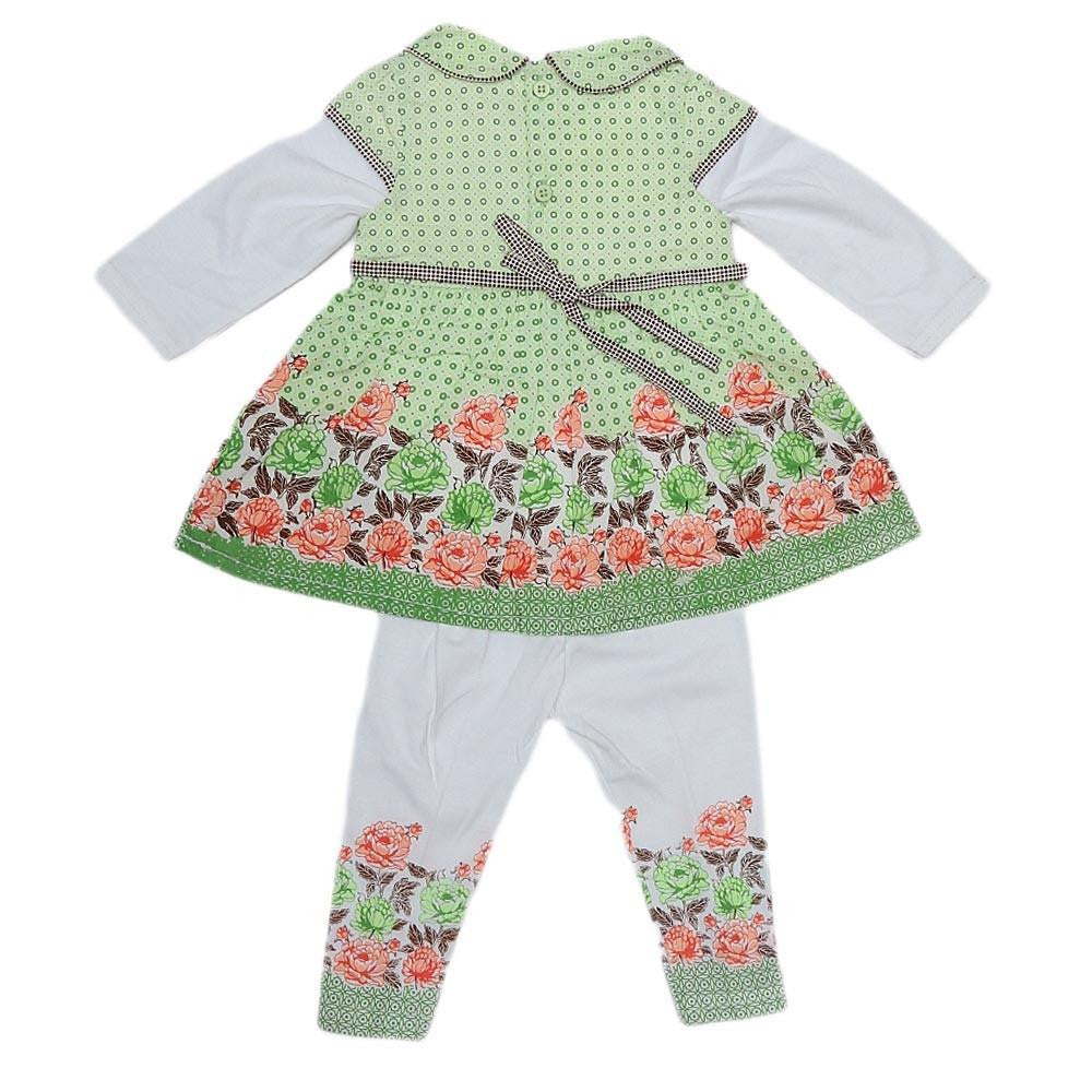 Newborn Girls Full Sleeves Suit - Green - test-store-for-chase-value