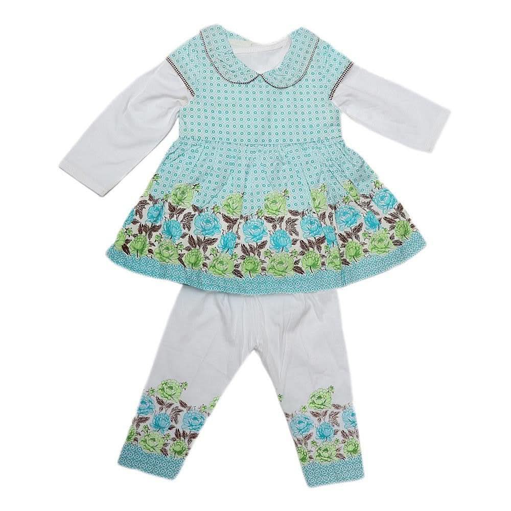 Newborn Girls Full Sleeves Suit - Light Blue - test-store-for-chase-value