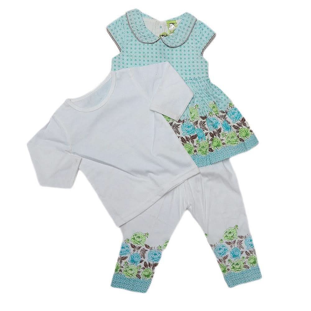 Newborn Girls Full Sleeves Suit - Light Blue - test-store-for-chase-value