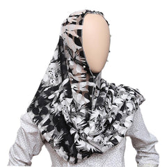 Women's Printed Scarf - Black - test-store-for-chase-value