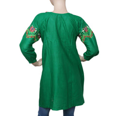 Women's Embroidered Kurti - Green - test-store-for-chase-value