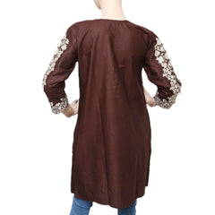 Women's Embroidered Kurti - Coffee - test-store-for-chase-value