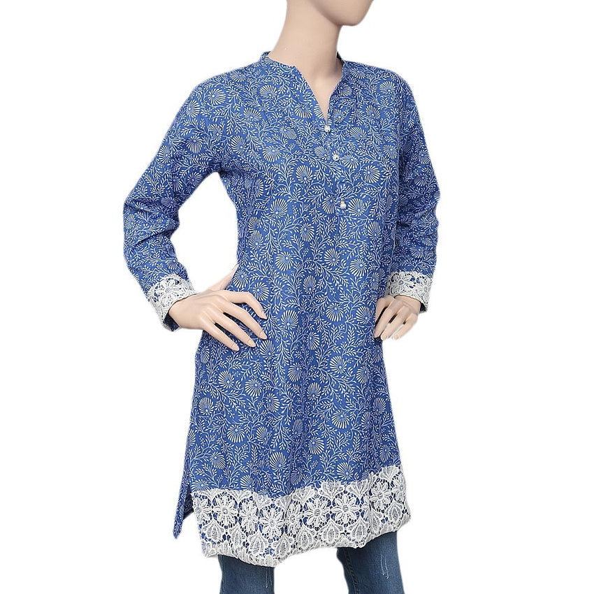 Women's Printed Kurti - Blue - test-store-for-chase-value