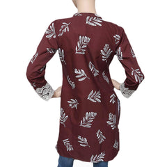 Women's Printed Kurti - Maroon - test-store-for-chase-value