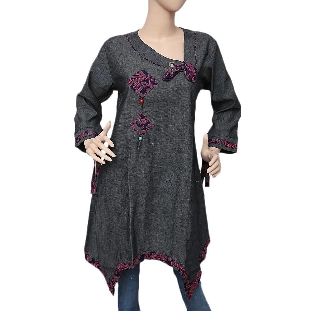 Women's Cross V-Neck Kurti - Multi - test-store-for-chase-value