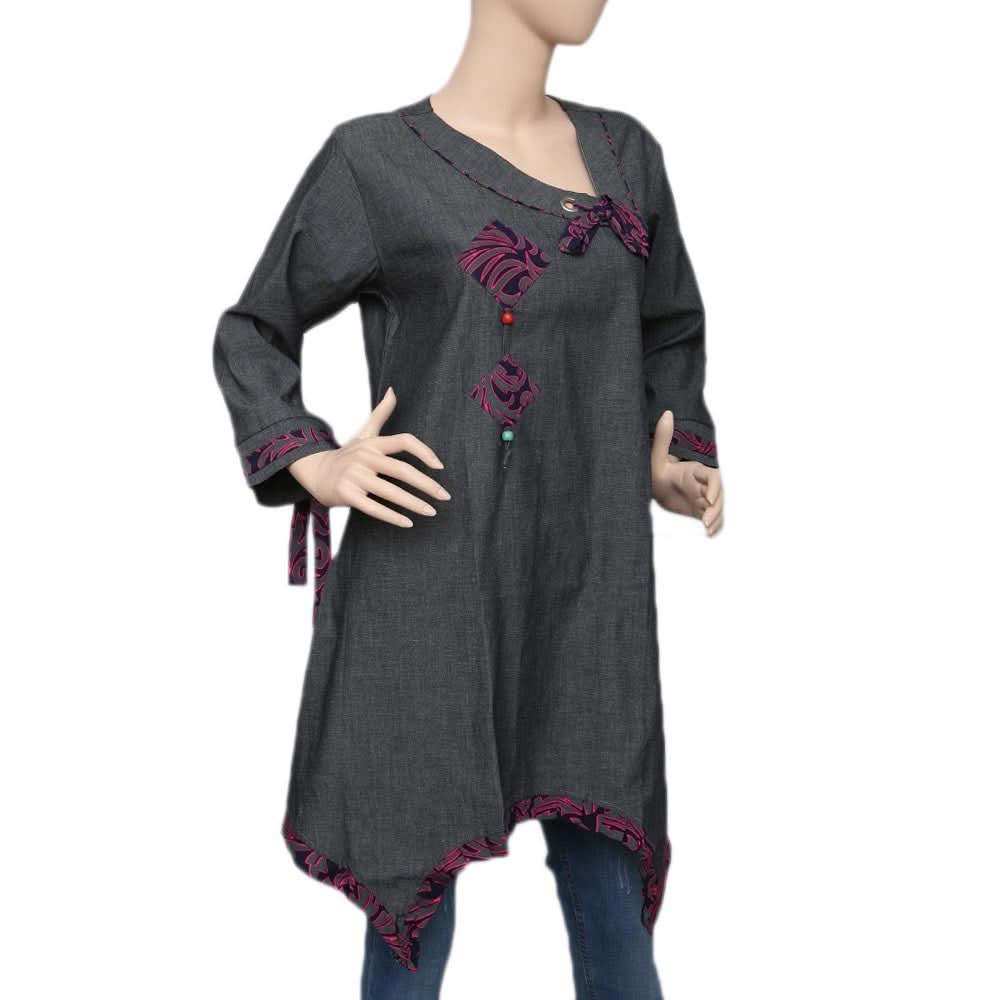 Women's Cross V-Neck Kurti - Multi - test-store-for-chase-value