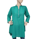 Women's Chiffon Zipper Top - Green - test-store-for-chase-value
