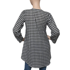 Women's Western Check Top - Black & White - test-store-for-chase-value