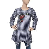 Women's Western Check Top - Blue & White - test-store-for-chase-value