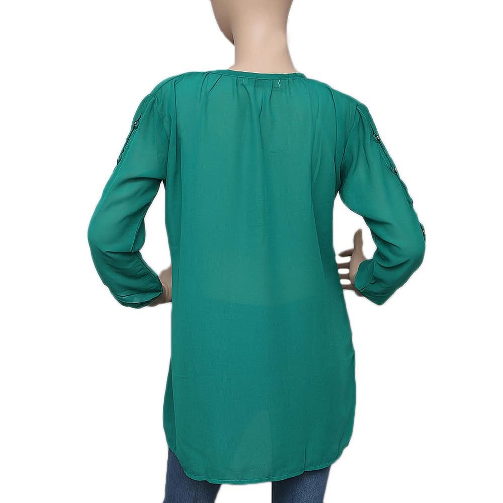 Women's Western Georgette Top - Green - test-store-for-chase-value