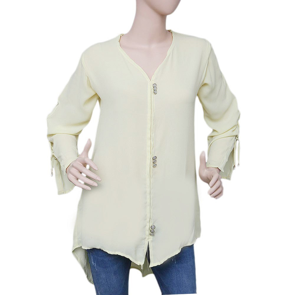 Women's Western Georgette Top - Yellow - test-store-for-chase-value