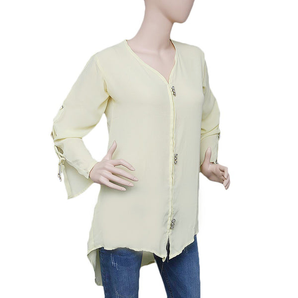 Women's Western Georgette Top - Yellow - test-store-for-chase-value