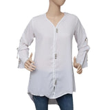 Women's Western Georgette Top - White - test-store-for-chase-value