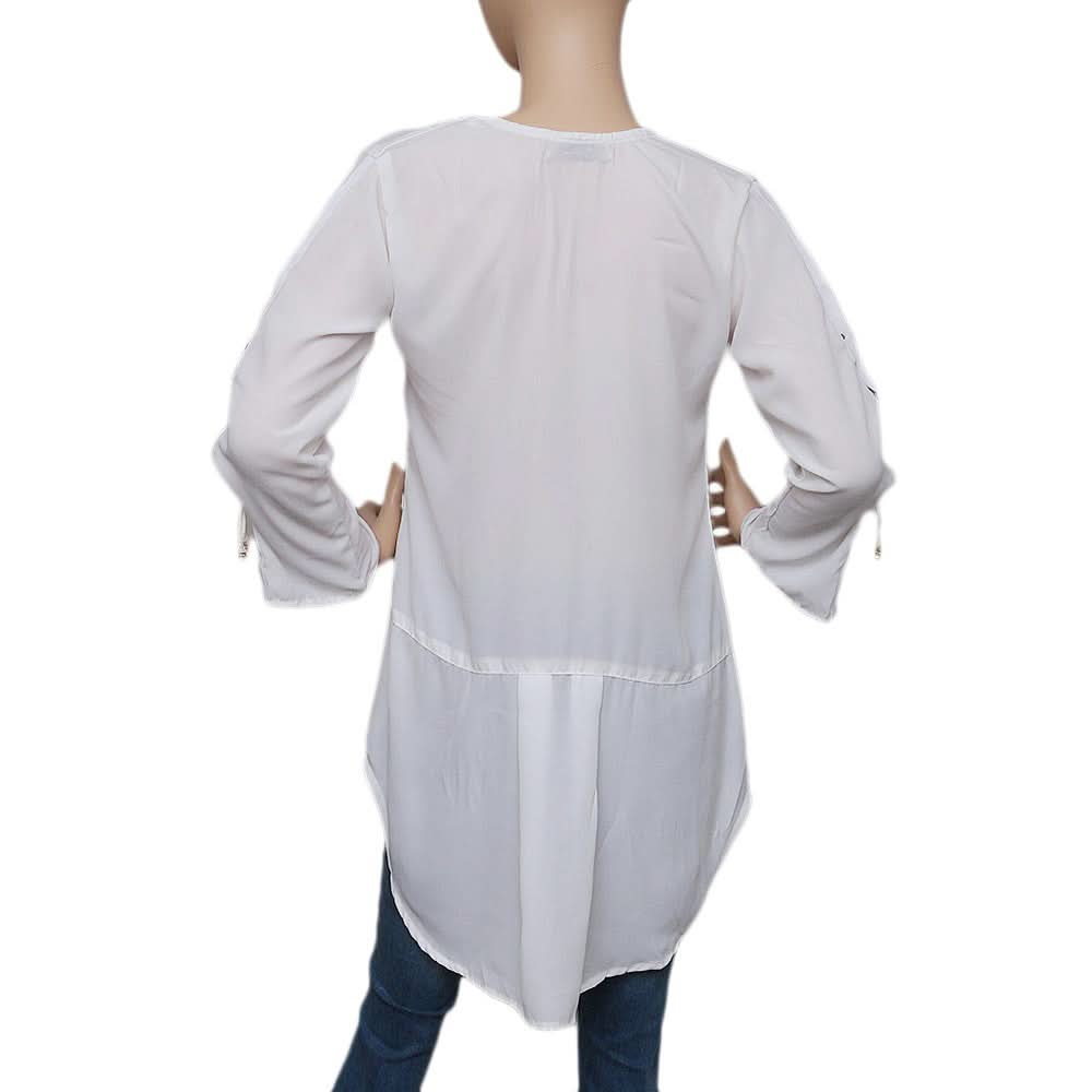 Women's Western Georgette Top - White - test-store-for-chase-value