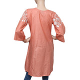 Women's Embroidered Peplum Kurti - Peach - test-store-for-chase-value