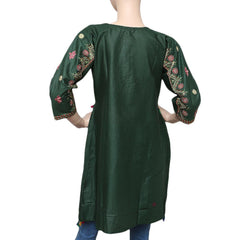 Women's Embroidered Peplum Kurti - Green - test-store-for-chase-value