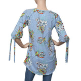 Women's Printed knit Top - Blue & White - test-store-for-chase-value