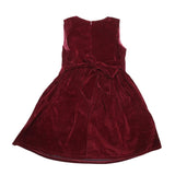 Girls Eminent Velvet Frock - Maroon - test-store-for-chase-value