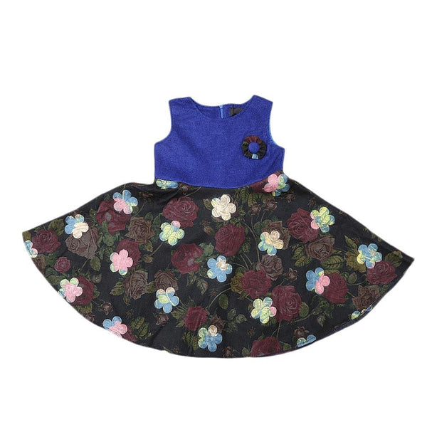 Girls Eminent Woven Frock - Blue - test-store-for-chase-value