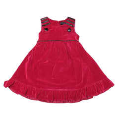 Girls Eminent Velvet Frock - Pink - test-store-for-chase-value