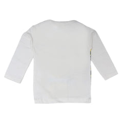 Newborn Boys Full Sleeves T-Shirt - White - test-store-for-chase-value