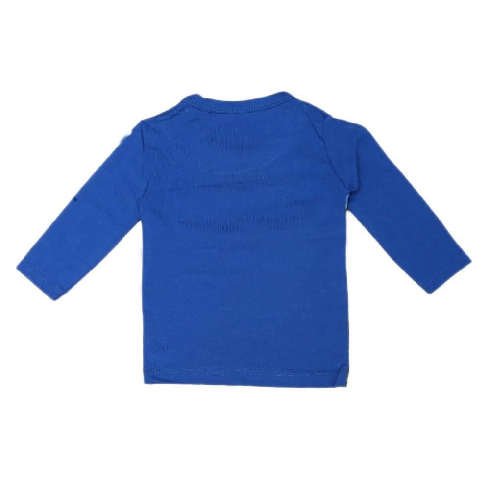 Newborn Boys Full Sleeves T-Shirt - Blue - test-store-for-chase-value