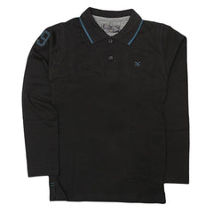 Boys Eminent Polo T-Shirt - Black - test-store-for-chase-value