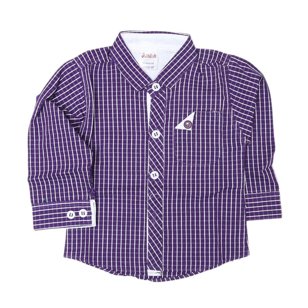 Newborn Boys Check Shirt - Purple - test-store-for-chase-value