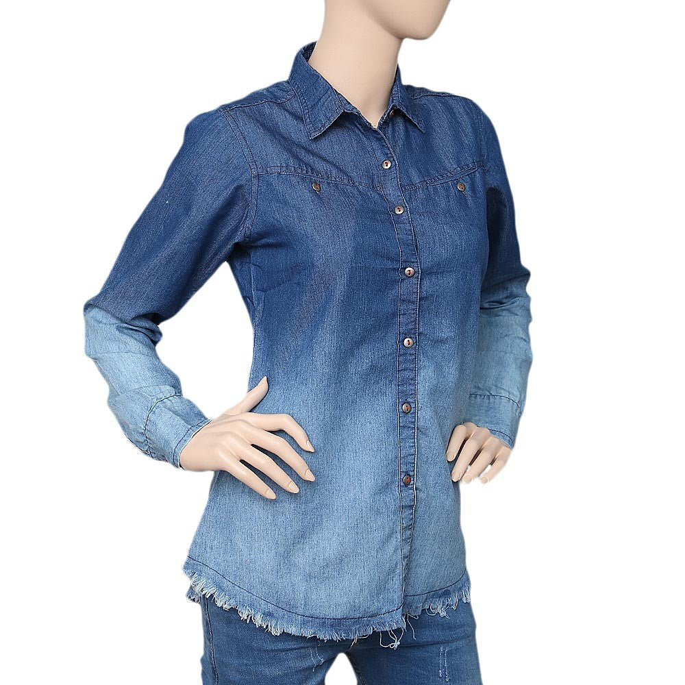 Marty Mode Embroidered Cap-Sleeve Button-Down Denim Shirt for Girls (Light  Blue,6 Years): Buy Online at Best Price in Egypt - Souq is now Amazon.eg
