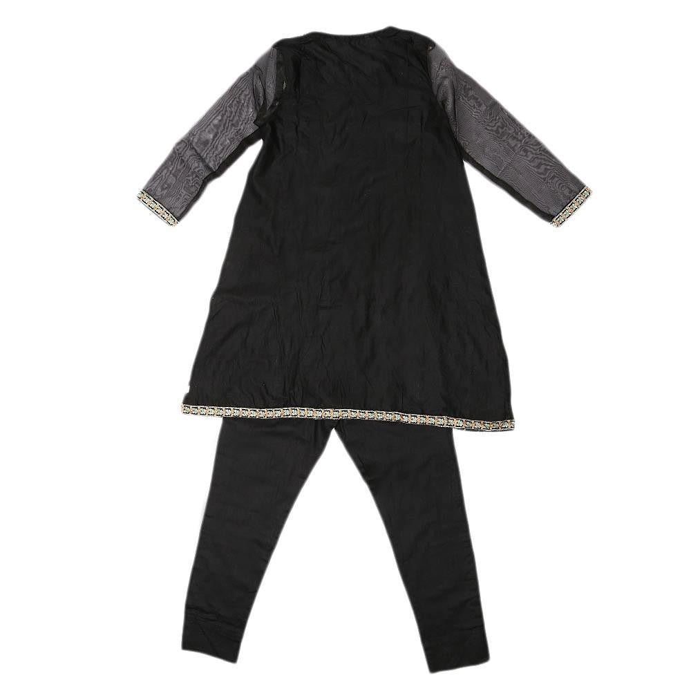 Girls Embroidered 2 Piece Suit - Black - test-store-for-chase-value