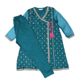 Girls Embroidered 2 Piece Suit - Sea Green - test-store-for-chase-value