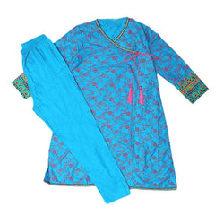 Girls Embroidered 2 Piece Suit - Blue - test-store-for-chase-value