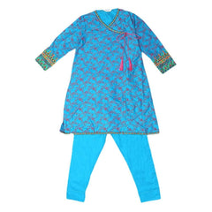Girls Embroidered 2 Piece Suit - Blue - test-store-for-chase-value