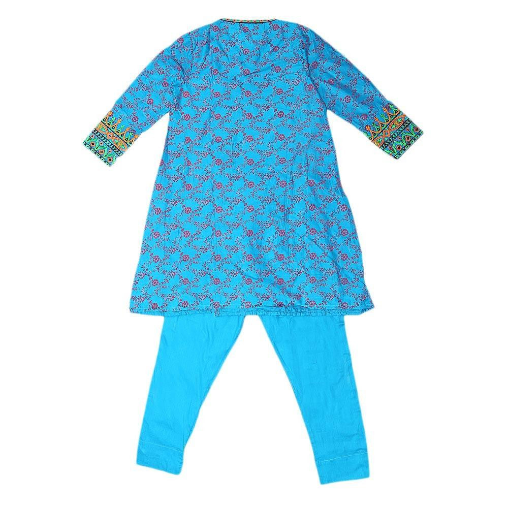 Girls Embroidered 2 Piece Suit - Blue - test-store-for-chase-value