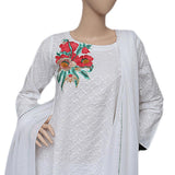 Women's Embroidered 3 Piece Suit - White - test-store-for-chase-value