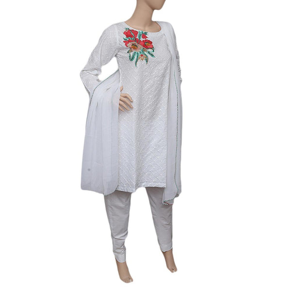 Women's Embroidered 3 Piece Suit - White - test-store-for-chase-value