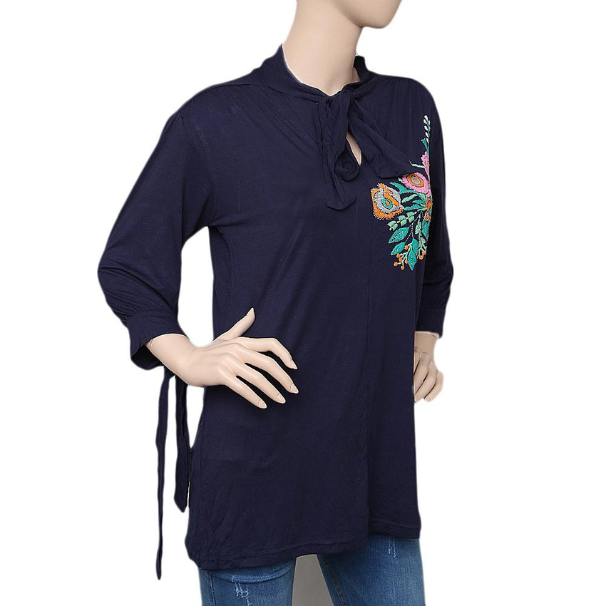Women's Printed Top - Navy Blue - Navy/Blue - test-store-for-chase-value