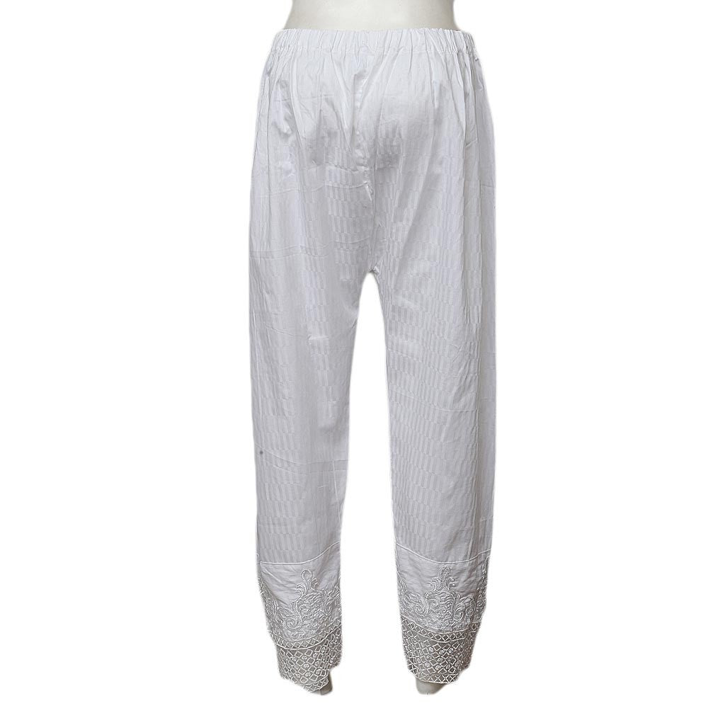 Women's Embroidered Trouser - White - test-store-for-chase-value