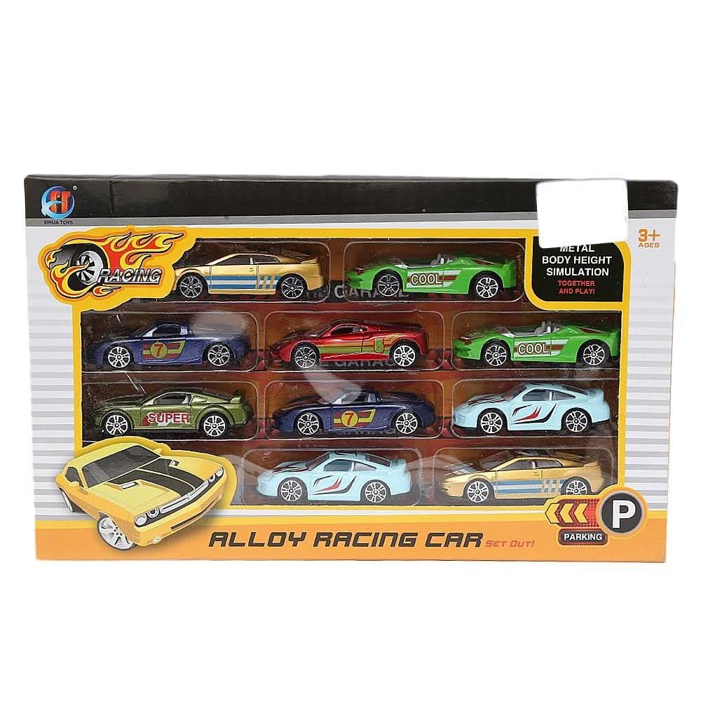 Alloy Racing Car Set 10 Pcs - Multi - test-store-for-chase-value