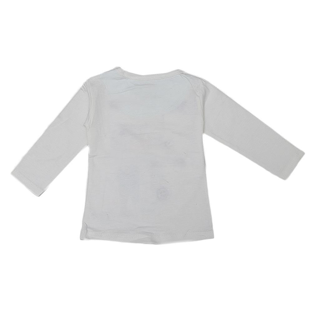 Newborn Girls Full Sleeves T-Shirt - White - test-store-for-chase-value