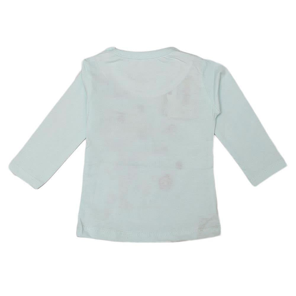 Newborn Girls Full Sleeves T-Shirt - Light Green - test-store-for-chase-value