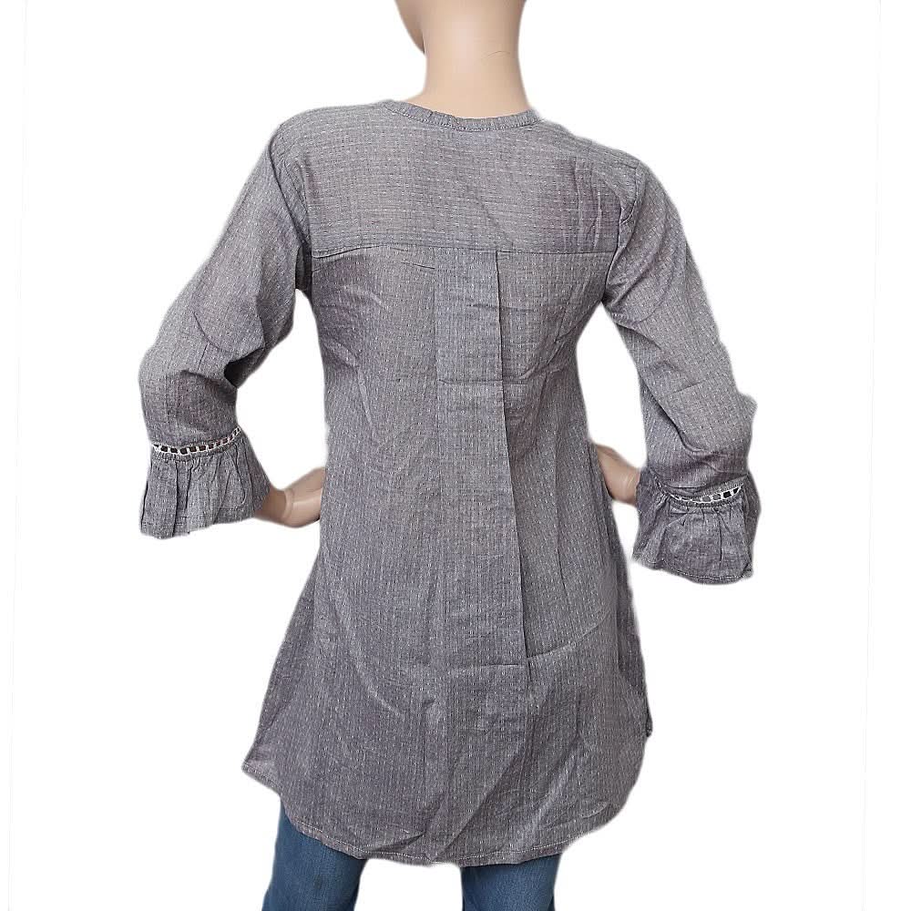 Women's Printed Casual Shirt - Steel Grey - test-store-for-chase-value