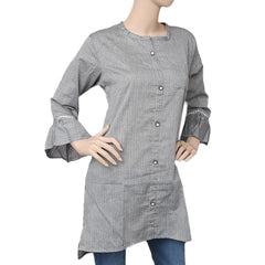 Women's Printed Casual Shirt - Grey - test-store-for-chase-value