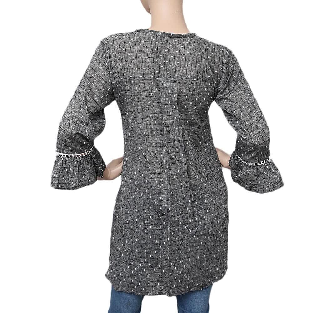 Women's Printed Casual Shirt - Dark Grey - test-store-for-chase-value