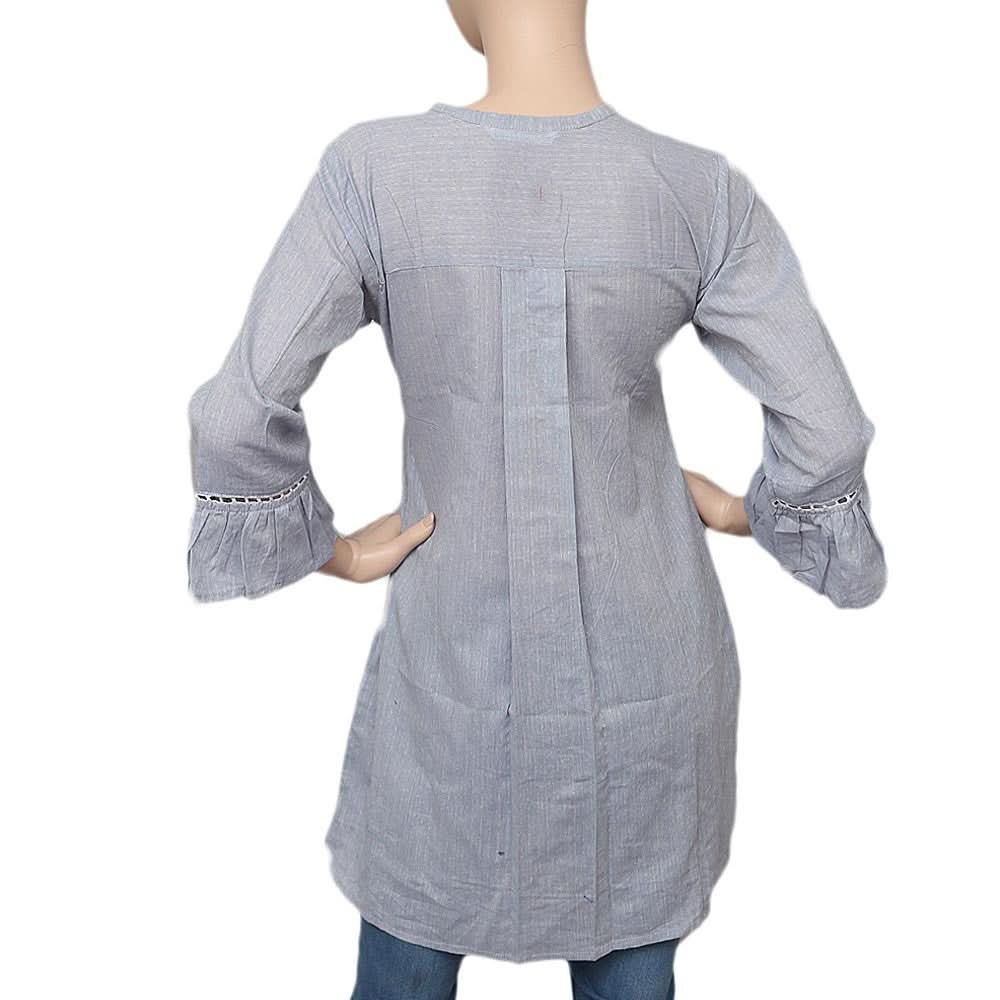 Women's Printed Casual Shirt - Light Blue - test-store-for-chase-value