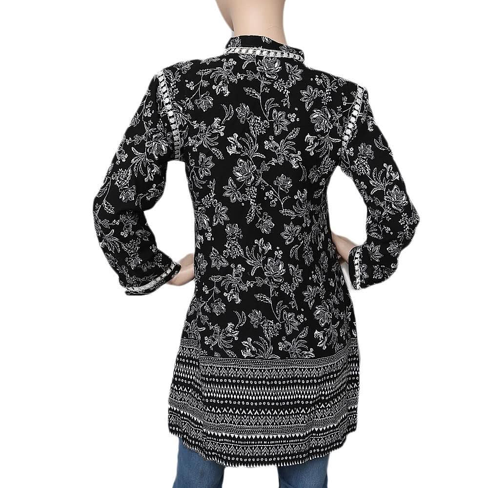 Women's Printed Boski Kurti - Black - test-store-for-chase-value