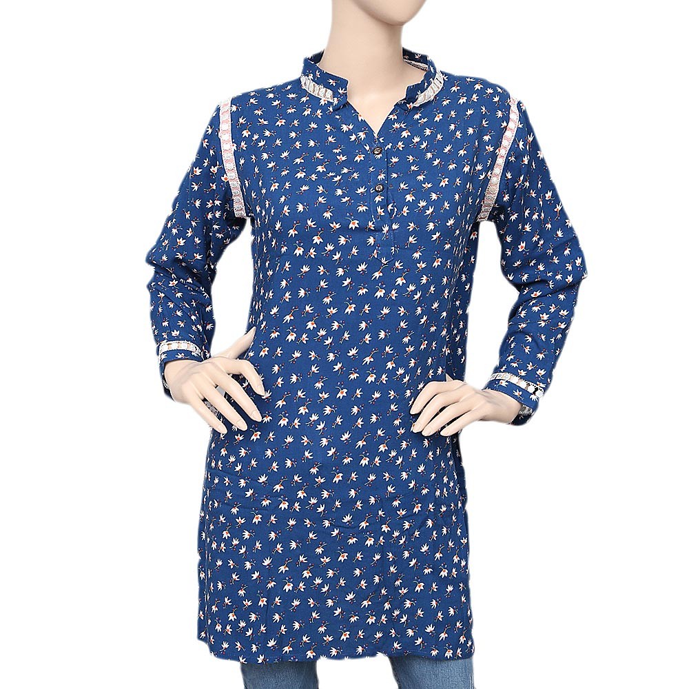 Women's Printed Boski Kurti - Blue - test-store-for-chase-value